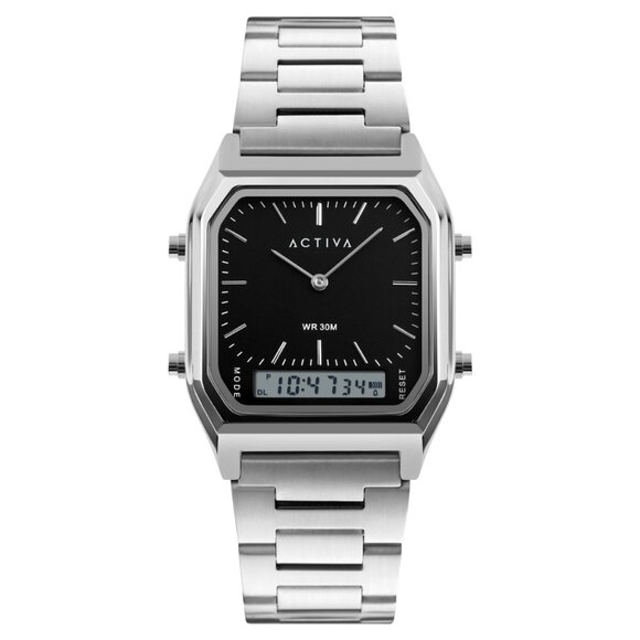 Activa X Invicta Clean Ani-Digital Mens Stainless Steel Watch 42mm ACW1220-004 - Picture 1 of 1